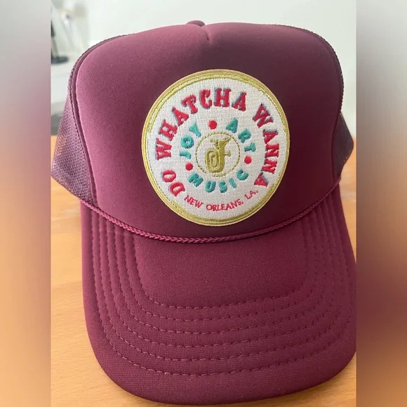 Burgundy “DO WHATCHA WANNA” Trucker Hat by JAMNOLA™ - Picture 2 of 5